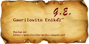 Gavrilovits Enikő névjegykártya